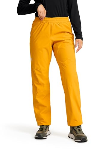 RevolutionRace Vector 2L Pants Dam, Vattentäta och Vindtäta Regnbyxor för Vandring, Golden Yellow, M
