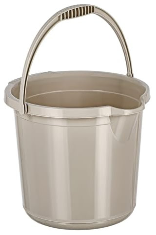 Best House Plastic Water Bucket 10 Litres with Handle - Cream Multi Purpose Storage for Home, Garden & Workshops - Durable Bathroom & Cleaning