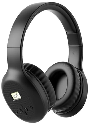 Radio Headphones Portable Stereo fm Radio with Best Reception,Foldable fm Headset Radio Receiver for Meeting, Daily Works, Hiking, Jogging (Black)