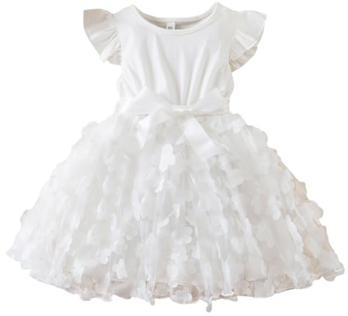 UUAISSO Vestiti Bambine Abito tutù con Volant Floreale Cielo Stellato Abiti Estivi da Principessa Abito Estivo