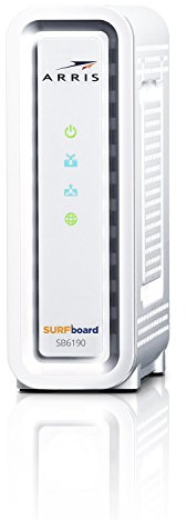 ARRIS SURFboard 8x4 DOCSIS 3.0 Cable Modem/AC1600 Wi-Fi Router, White, SB6190 (Renewed)