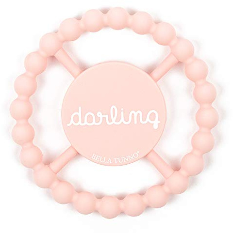 Bella Tunno Happy Teether for Girls - Soft & Easy Grip Teething Ring Perfect for Babies and Teething Toys to Help Soothe Gums, Non-Toxic, BPA Free Silicone Teether, Darling