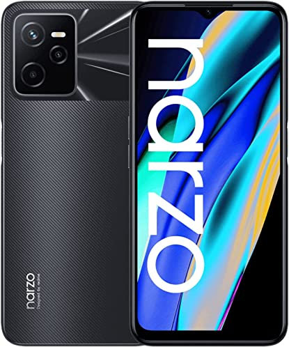 Realme Narzo 50A Prime Smartphone 4 + 64 GB Full HD Display +6.6 inches, Triple Camera with AI 50 MP, 5,000 mAh Battery, Powerful Unisoc T612 Processor, Charger Not Included, Black (Flash Black)