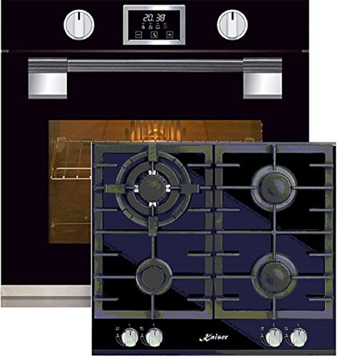 Kaiser Set de cuisinières à gaz EH 6338 S + KCG 6380, four, SoftCLOSE, 11 fonctions, sonde de température automatique + plaque de cuisson à gaz encastrable 60 cm