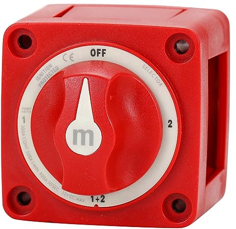 Greluma Interruttore di Selezione Batteria Marina 300A a 4 Posizioni per Impieghi Gravosi per Barca Camper