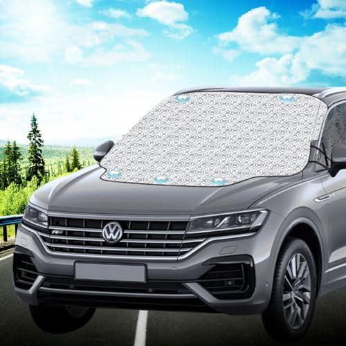 Aoreun Protector de Parabrisas, Funda Plegable Parabrisa Delantero con imán, Funda de protección contra el Sol, Las heladas, el Polvo y la Nieve, Protector Parabrisas Todos los climas 180x116cm