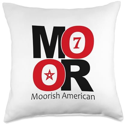 Moorish American Circle 7 Moorish Star Moors Black History Throw Pillow