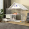 Katzenkäfig Indoor mit Katzentoilette, Katzenkäfig Extra Groß, Meerschweinchenkäfig mit Oberseite, Haustierkäfige für Kleintiere, Ideal für 1-4 Katzen