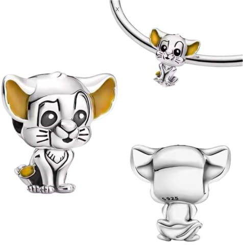 Abalorio Simba de Rey Leon de plata de ley 925,compatible con abalorios Pandora y muchas otras pulseras de abalorios.