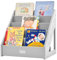 FUNLIO Montessori-Bücherregal für Kleinkinder von 1–5 Jahren, nach vorne gerichtetes Kinderbücherregal mit Griff und Kippschutz, hochwertiges Kiefernholzbücherregal für Kinderzimmer/Klassenzimmer–Grau