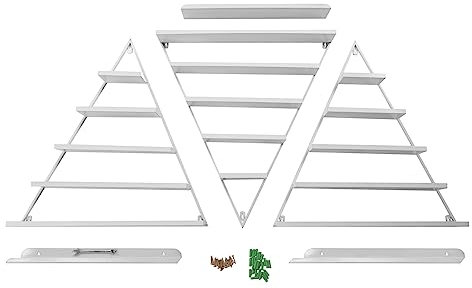 Aangeebone Lot de 5 étagères murales triangulaires en métal pour vernis à ongles - Blanc