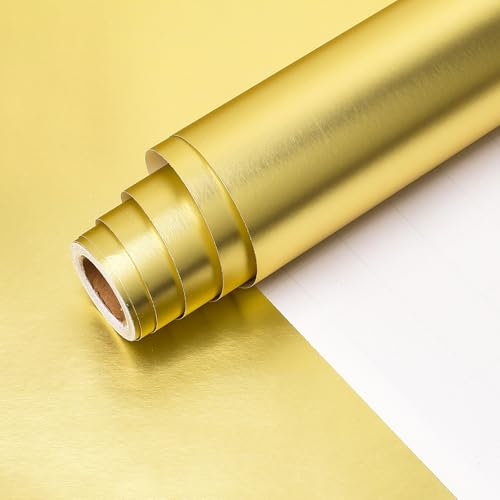HBell Gold Wrapping Paper Roll,60cm*10m Gold Metallic Wrapping Paper,Perfect for Gift Wrap,DIY Crafts,Birthday,Party,Wedding, Christmas,Baby Shower,Festive Decorations