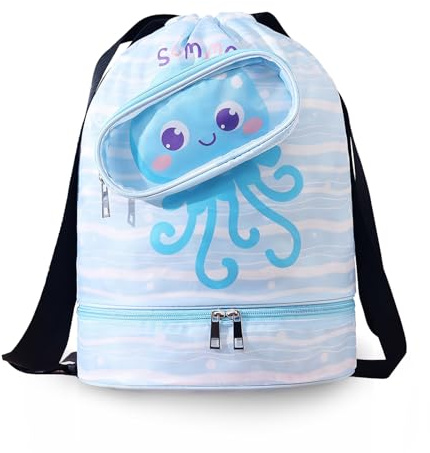 Voici et Voila Bolsa de Deporte con Cordón Nino Mochila Natacion Niña Mochila Piscina Gimnasio Playa Picnic Niña Bolsa Cuerdas Impermeable