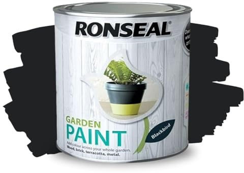 ARUUJ - Garden Paint, Fence Paints, Weather Resistant Outdoor Matt Paints, Water Based Paint For Sheds, Metal, Terracotta, Easy to Apply, Long-Lasting Colour & Protection (Blackbird, 2.5L)