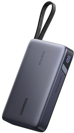 UGREEN Nexode 67W Power Bank 20000mAh Batería Externa Carga Rápida PD 65W Cable USB C Integrado Cargador Portátil PC LED Compatible con Xiaomi Note 15 14 Pro Poco M8 M7 iPhone 17 16 15 Galaxy S25 S24