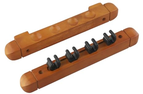 SageFurned Lot de 2 supports muraux en bois pour queues de billard, gants et serviettes (jaune)