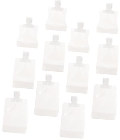 Gogogmee 12 piezas Bolsa de Viaje para Loción Bolsas Pequeñas Reutilizables con Boquilla de Succión para Champú Materiales Pet y PE Seguros
