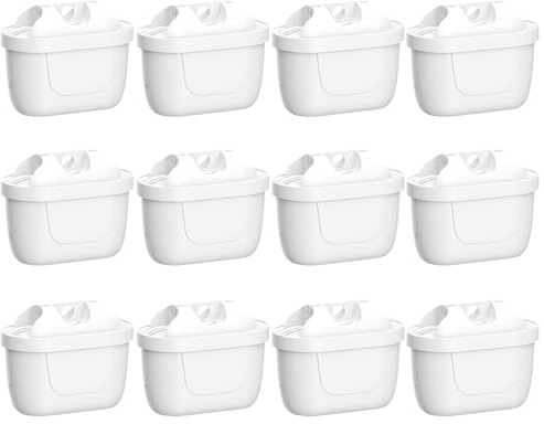 12 stycken vattenfilterpatroner kompatibla med BRITA Maxtra+, Maxtra Plus | Ersättning för Brita Maxtra Plus, Style, Marella, Elemaris XL, Aluna vattentank