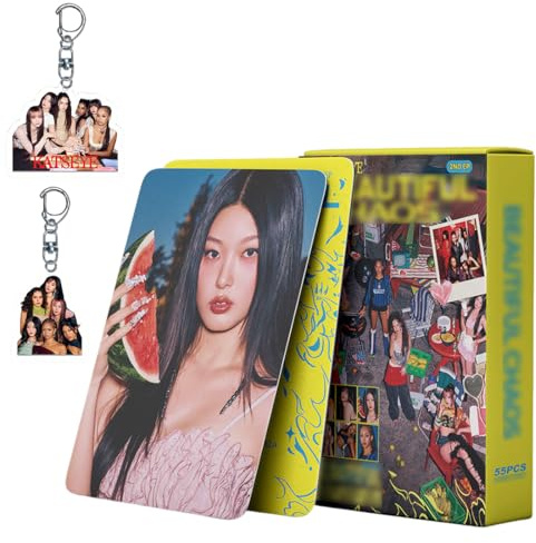 AYACZO 55 Postales, KAT Conjunto de Tarjetas de álbum Novedoso,Con 2 Piezas de llaveros Acrílicos,Set de Tarjetas Fotográficas