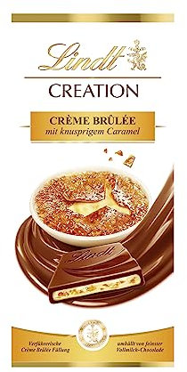 Lindt Schokolade Creation Créme Brûlèe | 7 x 150 g Tafel | Crème Brûlée Füllung mit knusprigem Karamell, umhüllt von feinster Vollmilch-Schokolade | Schokoladentafel | Schokoladengeschenk