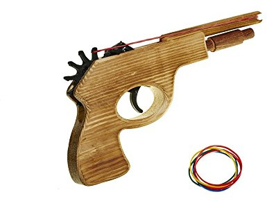 Jugetutto - Pistola dispara Gomas I - Juguete de Madera