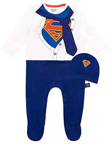 DC Comics Tutina da Notte e Cappello per Bambino Superman Blu 12 a 18 Mesi