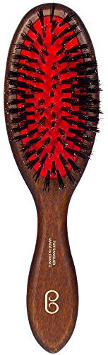 L'Artisan Brossier - Brosse à Cheveux Pneumatique en Hêtre Massif - Brosse Traditionnelle Format Moyen, 100% Naturelle, Pur Poils de Sanglier - Fabrication Française Noir Ébène