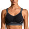 SYROKAN Women's Comfort Sports Bra High Impact for Large Breasts Wireless Stretch Support Bounce Control Black/Grey-1 36F