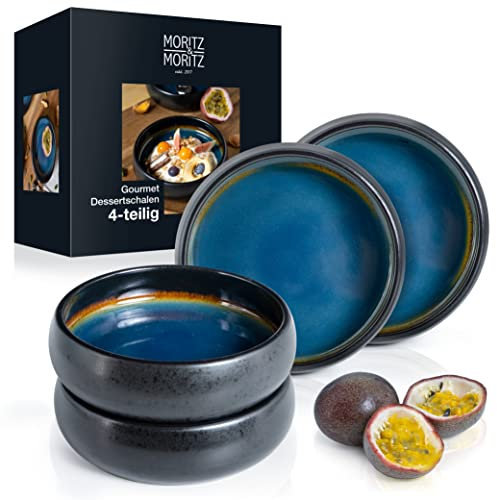 Moritz & Moritz SOLID Juego de 4 cuencos de 300 ml - Cuencos de gres para postres, aperitivos, sopas, ensaladas, helados, tapas y antipastos