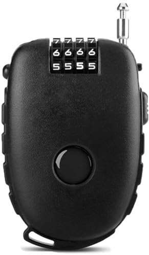 Einziehbares Kabelschloss, Fahrradschloss Zahlenschloss mit 75cm Drahtseil, Scooter Schloss mit 4-Stelligem Zahlencode, Schloss zur Sicherung von Skiern, Helm, Kinderwagen und Gepäck