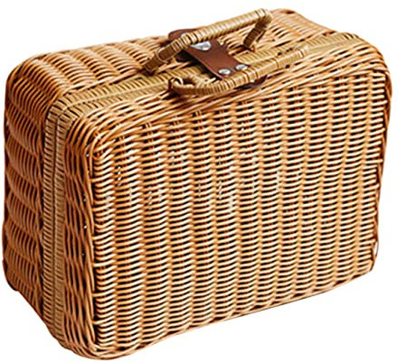 Kisangel Caja De Almacenamiento Retro De Imitación Estilo Vintage Organizador De Mano para Decoración y Fotografía Capacidad