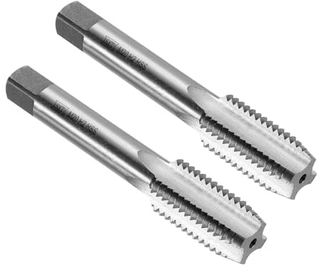 sourcing map Lot de 2 tarauds filetés à cannelure droite, M20 x 2,5, filetage métrique à vis métrique, taraudeuse, tarauds pour fraiseuse, acier rapide 6542 (HSS 6542)