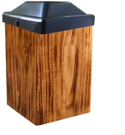 Gdfnmogo Confezione da 4 tappi in plastica nera per pali in legno da 10,2 x 10,2 cm, resistenti alle intemperie, proteggono e decorano la recinzione del giardino da sole e pioggia