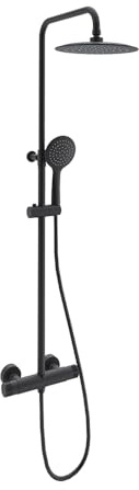 Ramon Soler – Columna de Ducha Monomando Monotech RP240 | Diseño Moderno de Alta Gama con Rociador Superior y Teleducha | Disponible en Cromo Brillante o Negro Mate (Negro)