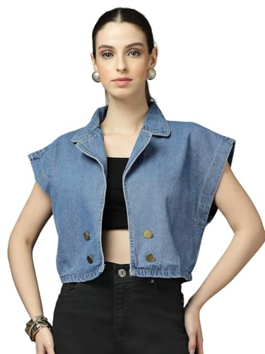 Style Quotient dam denim Shrug, Mellanblå, S