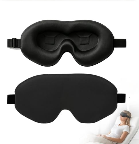 Máscara de sueño 3D de 21 x 10 cm, antiluz, máscara de noche ergonómica, para hombre, mujer, diadema de ojos suave, transpirable, espuma de memoria de viaje, avión, siesta meditación y relajación