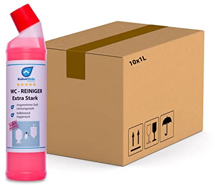 KaiserRein WC-Reiniger extra Stark Urinsteinentferner 10 x 0,75 L = 7,5 L Karton für WC & Urinal einfacher als 10 L Kanister