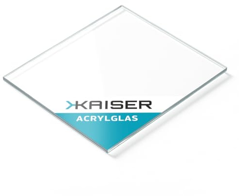 KAISER plastic® Acrylglas Platte 750x1000mm, Kunststoffplatte 4mm stark, glasklar und transparent, UV beständig sowie wetterfest, bruchfeste Kunststoff Scheibe aus Acryl für Haus, Garten und Hobby