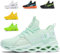 SSERHEHK Sportschuhe Laufschuhe Atmungsaktiv Leichte Turnschuhe Gym Fitness Sneaker für Herren Damen G133 Apple Green 45EU