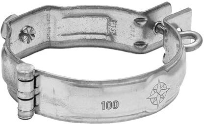 ZAMBELLI Rohrschelle mit Gewindemuffe verzinkt DN 100 /M10 Silber Fallrohrschelle, Rohrhalterung hoher Korrosionsschutz, einfache Montage