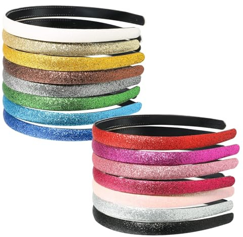 doboi 15 Colors Toddler Headbands Sparkle Plastic Headbands For Girls