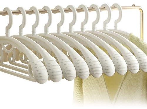 Kleiderbügel aus Kunststoff, extra Dicker Kunststoff, breite Schulter, für Erwachsene, 360 Grad drehbar, rutschfest, ideal für den täglichen Gebrauch, Blau, 10 Stück