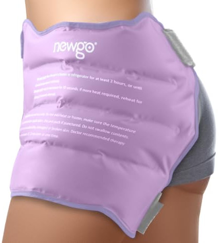 NEWGO Hip Ice Pack Wrap Reusable Hip Cold Pack for Hip Bursitis, Hip Replacement Surgery, Hot Cold Therapy Gel Ice Pack for Hip Flexor Pain, Swelling, Sports Injuries (Purple)