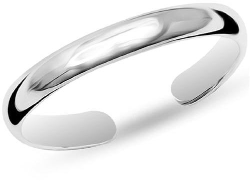 LeCalla Anelli da piede da donna in argento Sterling 925, minimalisti, classici, da regalo, semplici e aperti e regolabili, lisci e comodi da indossare, Argento sterling Argento Sterling Argento 925