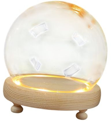 Qianly Cloche en Verre sur Socle en Bois pour Exposition de Décorations, 18 Cm