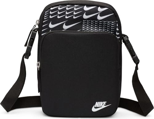 Nike Heritage Crossbody-Tasche (4 L), Black/White/White, HJ8359-010, MISC