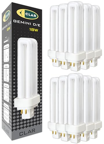 CLAR Ampoule Fluorescente Gemini D/E 26W 3000K G24q-3 Lumière Blanche Chaud CFL Professionnelle Tube Compact Haut Flux 4 Broches Remplacement Éclairage Technique Cuisine Bureau Atelier Précis