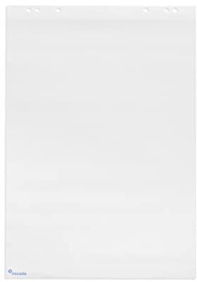 Rocada | Bloc en papier pour feuille blanc | Bloc en papier universel pour tableaux blancs avec chevalet | Système de trous | 70gr | 20 feuilles