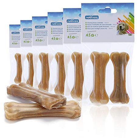 Nobleza - Hunde Kauknochen 7.6CM x 12 Stück, 100% natürliche rinderhautknochen und hundeknochen für kleine Hunde, Dog Bones proteinreiche