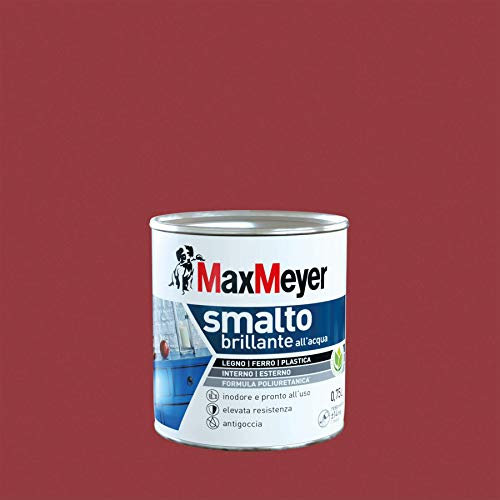 Maxmeyer Smalto All'Acqua Poliuretanico Brillante Rosso Veneziano 0,75 L